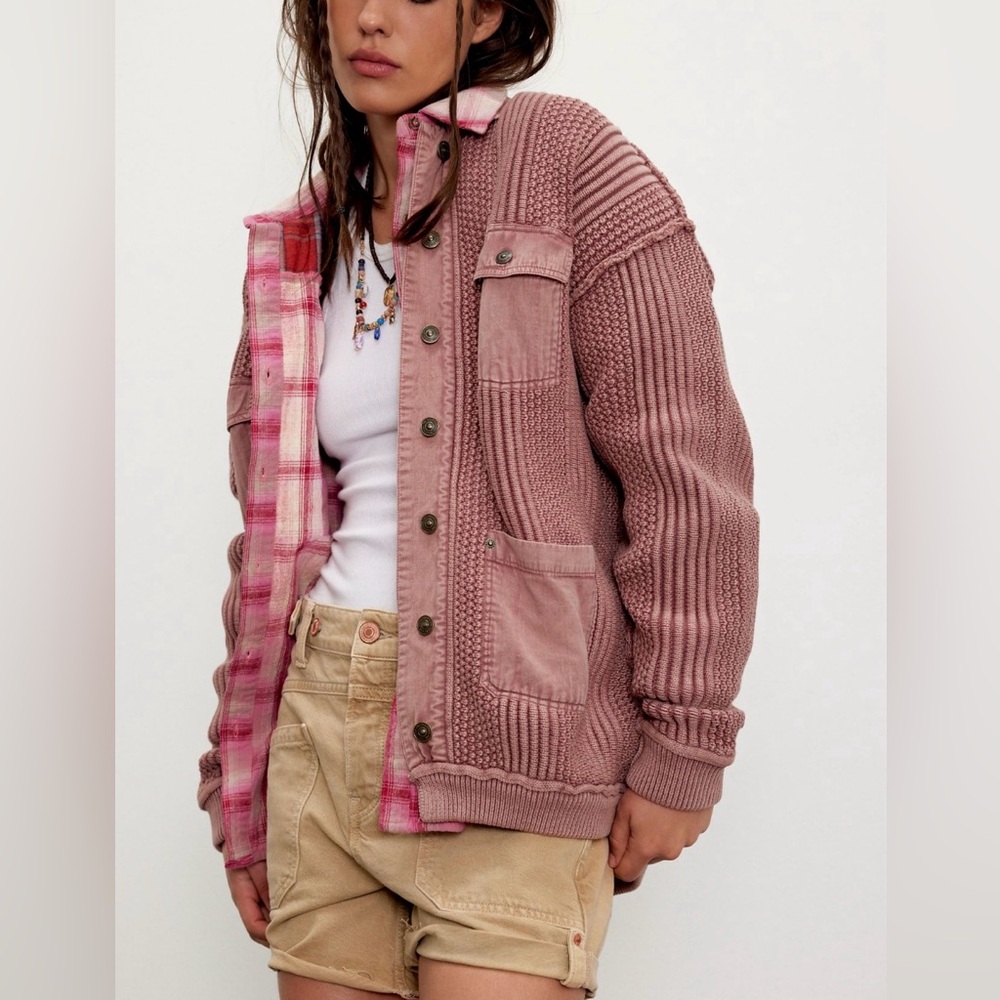 We The Free Worn Thru Chore Sweater Jacket - Picture 2 of 4